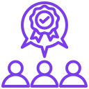 Icono de personas con medalla de reconocimiento Icono de personas con medalla de reconocimiento