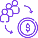 Icono de personas conectadas con símbolo de dólar Icono de personas conectadas con símbolo de dólar