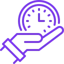 Icono de reloj con manos sosteniendo tiempo Icono de reloj con manos sosteniendo tiempo